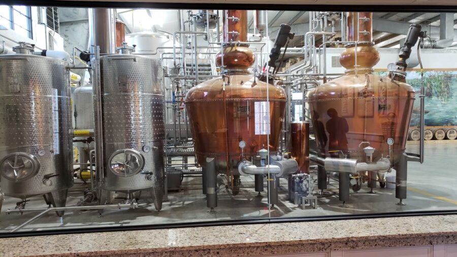 This is a rum distillery operation with the stills in clear view for visitors to see.