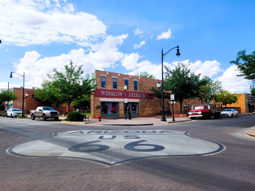 The famous Route 66 runs through the center of Winslow, Arizona.