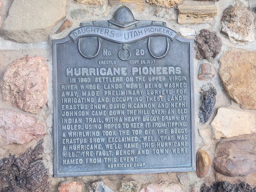 This is a plaque that describes how Hurricane, Utah got its name.