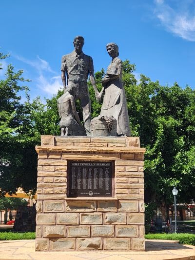 The monument for the founders Noble Pioneers of Hurricane, Utah