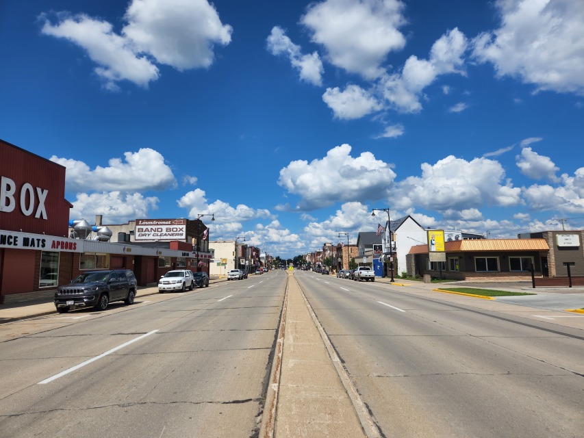 Looking towards downtown Tomah, Wisconsin.